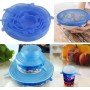 Набор многоразовых силиконовых крышек для посуды 6 штук Super Stretch SILICONE Lids