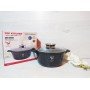 Кастрюля Top Kitchen (черный в белую точку, черный в оранжевую точку и синий) TК00052 24см 4,2 л