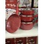 Набор посуды со сковородой гранит круглый ( 7 предметов) НК-314 красный