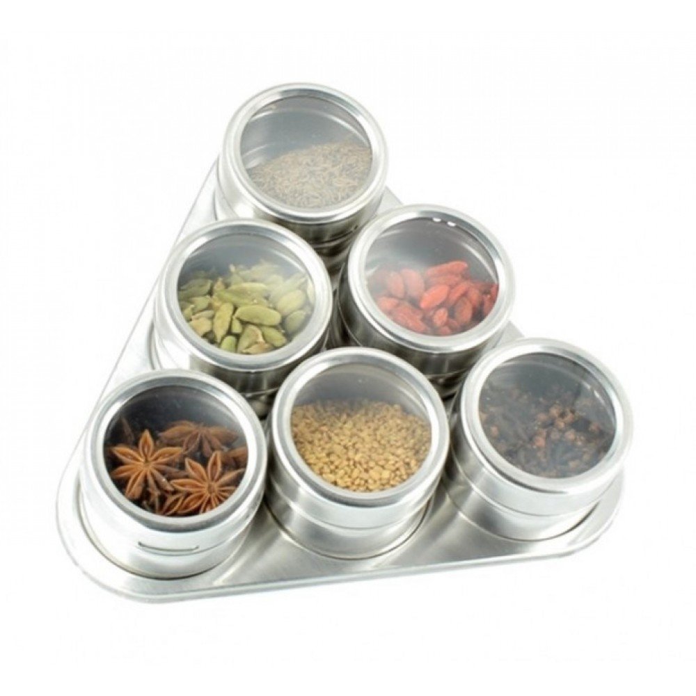 Набор баночек для специй на магните 6 шт. Набор баночек для специй на магните 6 шт.
