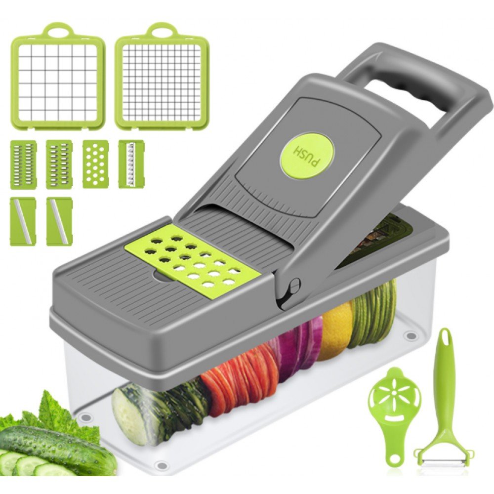 Овощерезка-измельчитель Veggie Slicer 14 в 1, ситечко для яиц и нож для очистки овощей KA-808 Овощерезка-измельчитель Veggie Slicer 14 в 1, ситечко для яиц и нож для очистки овощей KA-808