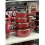 Набор посуды со сковородой гранит круглый ( 9 предметов) НК-313 красный