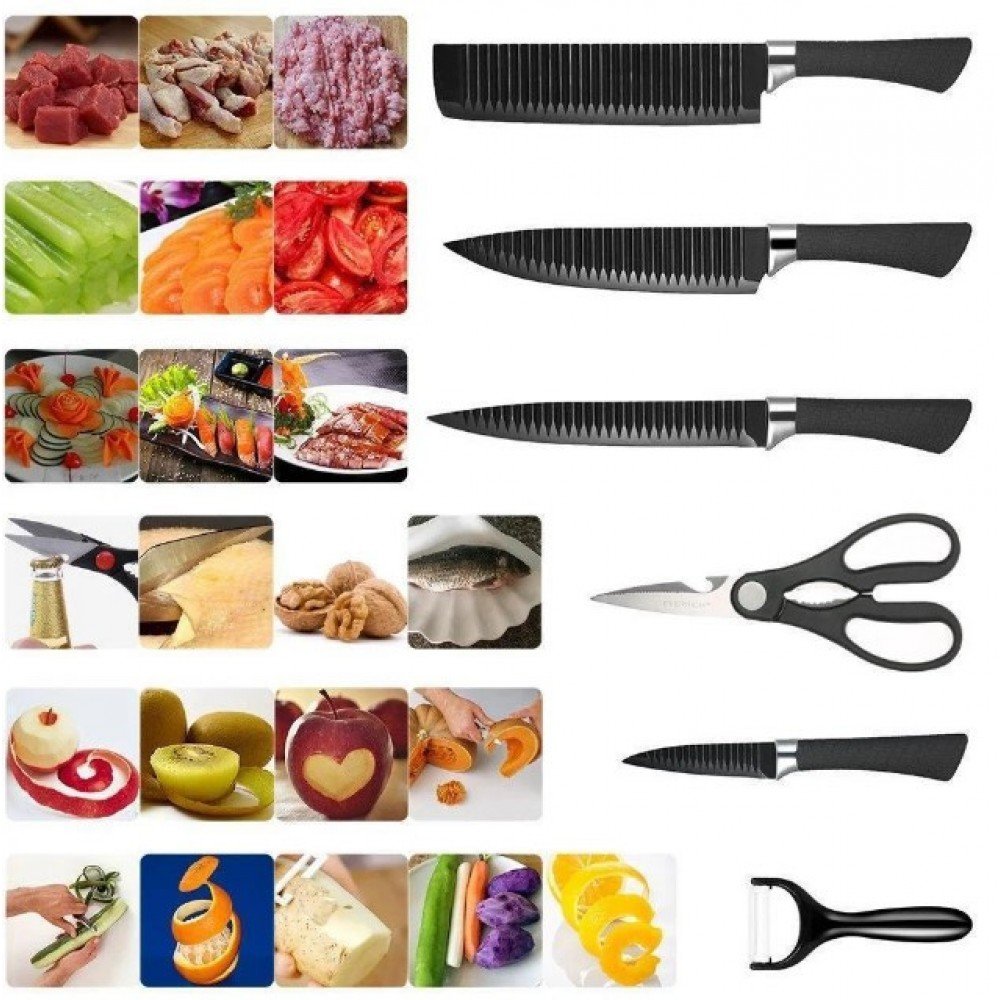 Набор профессиональнх кухонных ножей 6 in 1 Non-Stick Coating. Лучшая Цена! Набор профессиональнх кухонных ножей 6 in 1 Non-Stick Coating. Лучшая Цена!