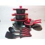 Набор посуды кованый Top Kitchen (TK00019) с мраморным покрытием на 16 предметов Черный