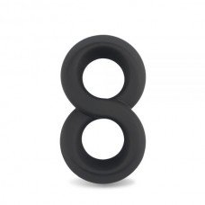 Двойное эрекционное кольцо Silicone Cockring, black 310304