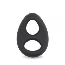 Двойное эрекционное кольцо Silicone Cockring, Black 310305