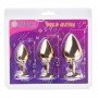 Набор анальных пробок "3 всегда лучше", Gold 281508 CRYSTAL