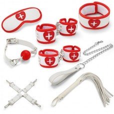 Набор для БДСМ игр BDSM-NEW PVC Nurse Bondage Set, White 281327