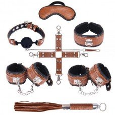 Набор для БДСМ игр BDSM-NEW PVC Snakeskin Bondage Set, Brown 281328