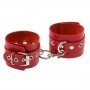 Наручники Leather Double Fix Hand Cuffs, Red 281404 sLash