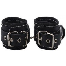 Наручники BDSM-NEW PVC Handcuffs Woven Belt Edge Sealing With Chain, Black 281334