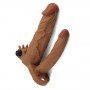 Насадка двойная с вибрацией Add 2" Vibrating Double Penis Sleeve, Brown 310338 LOVETOY