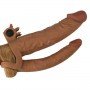 Насадка двойная с вибрацией Add 2" Vibrating Double Penis Sleeve, Brown 310338 LOVETOY