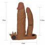 Насадка двойная с вибрацией Add 2" Vibrating Double Penis Sleeve, Brown 310338 LOVETOY