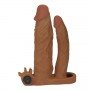 Насадка двойная с вибрацией Add 2" Vibrating Double Penis Sleeve, Brown 310338 LOVETOY