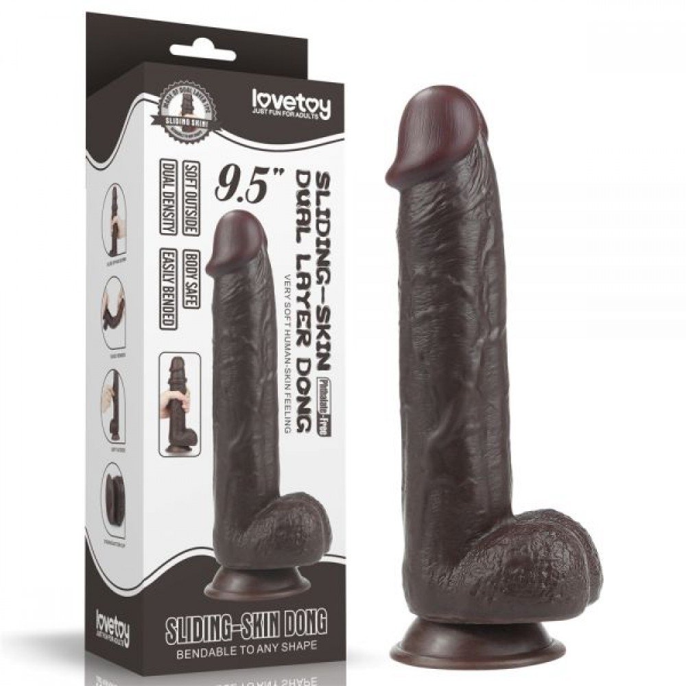 Фаллоимитатор 9.5'' Sliding-Skin Dildo, Brown 310107 LOVETOY