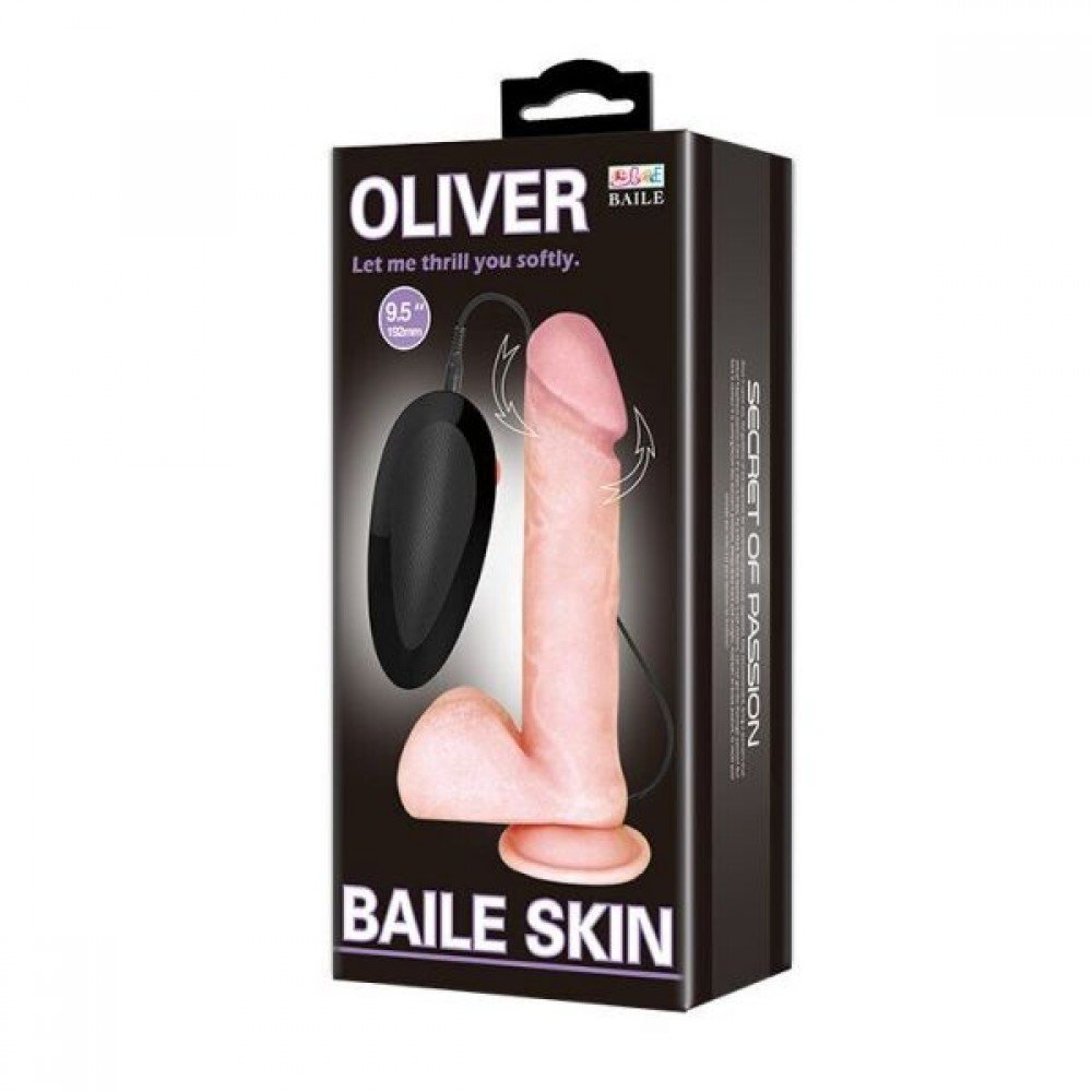 Вибромассажер с функцией ротации на присоске Oliver, Flesh 30284 LYBAILE