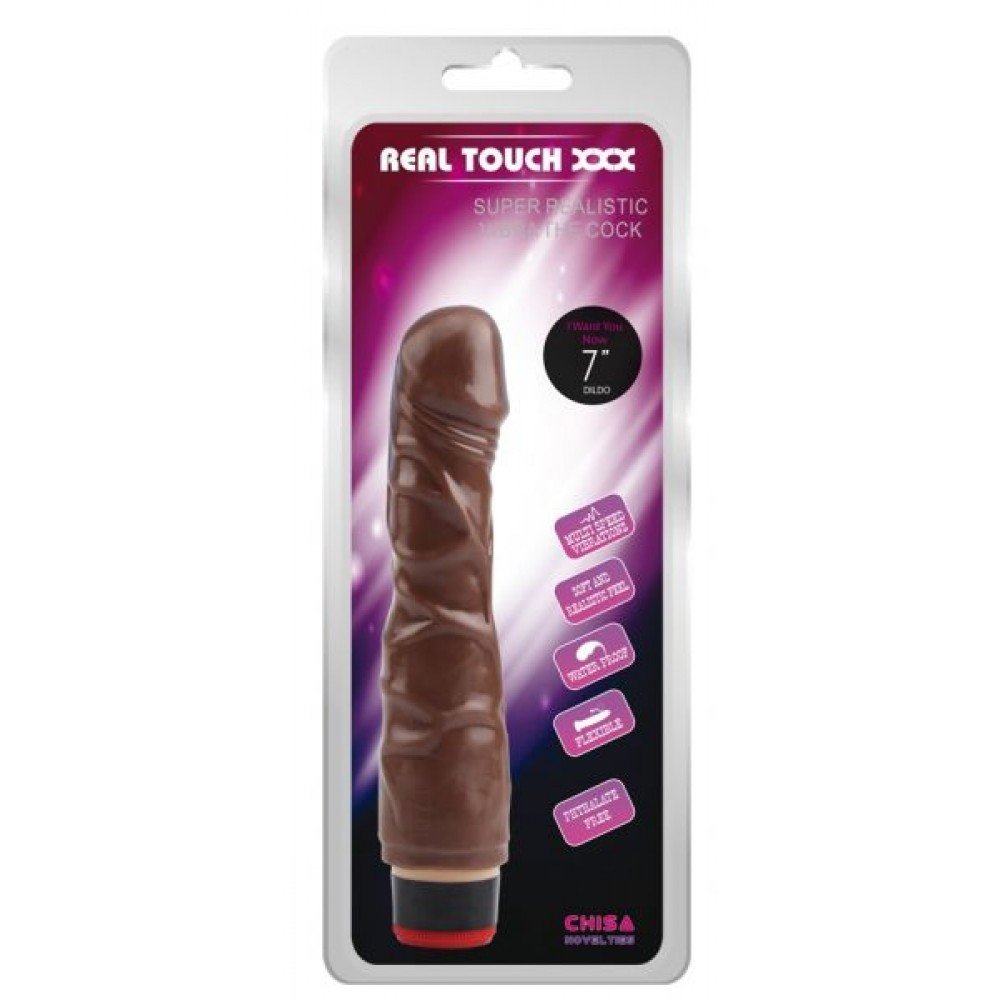 Вибромассажер 8” Vibe Cock, Brown 291643 CHISA
