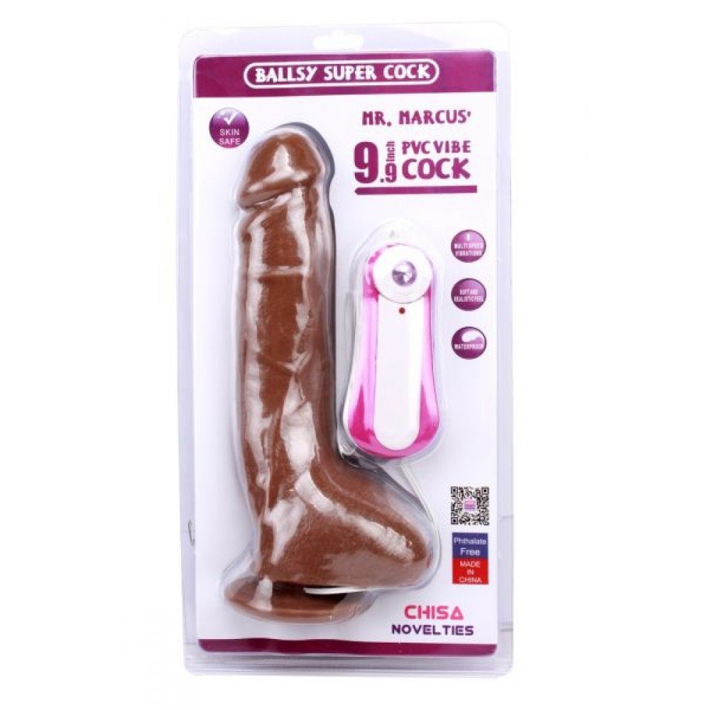 Вибромассажер MR.MARCUS' 9.9" Vibrating Dildo, Brown 291655 CHISA