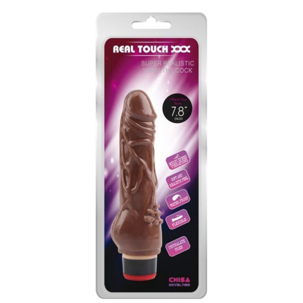 Вибромассажер 7.8” Vibe Cock, Brown 291647 CHISA