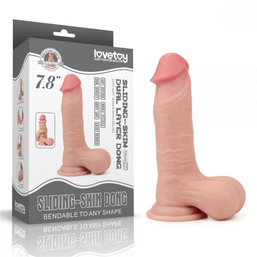 Фаллоимитатор 7.8'' Sliding Skin Dildo - Whole Testicle 310104 LOVETOY