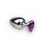 Анальная пробка, Silver Heart Amethyst, L 281228 CRYSTAL