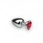 Анальная пробка, Silver Heart Ruby, M 281294 CRYSTAL