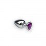 Анальная пробка, Silver Heart Amethyst, S 281230 CRYSTAL