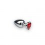 Анальная пробка, Silver Heart Ruby, S 281295 CRYSTAL
