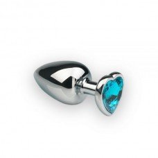 Анальная пробка, Silver Heart Topaz, L 281225