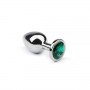 Анальная пробка,Silver Emerald, M 280943 CRYSTAL