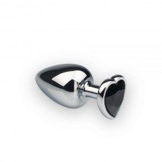 Анальная пробка, Silver Heart Black Diamond, L 281287