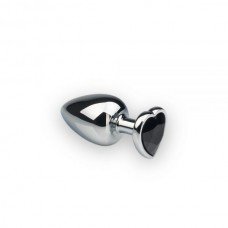 Анальная пробка, Silver Heart Black Diamond, M 281288