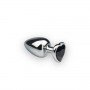 Анальная пробка, Silver Heart Black Diamond, M 281288