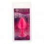 Анальная пробка, Pink Silicone Topaz, M 280754 CRYSTAL