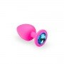 Анальная пробка, Pink Silicone Topaz, M 280754 CRYSTAL