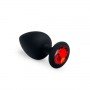 Анальная пробка, Black Silicone Ruby, L 281247 CRYSTAL