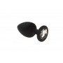 Анальная пробка, Black Silicone Diamond, L 280230