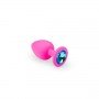 Анальная пробка, Pink Silicone Topaz, S 280755 CRYSTAL