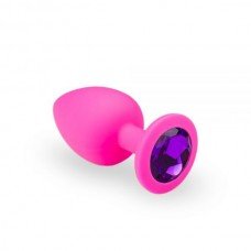 Анальная пробка, Pink Silicone Amethyst, L 280767