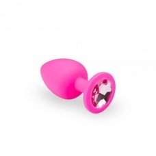 Анальная пробка, Pink Silicone Rose Topaz, M 280238