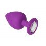 Анальная пробка, Purple Silicone Diamond, M 280271 CRYSTAL