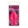 Анальная пробка, Pink Silicone Emerald, L 280742 CRYSTAL