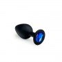 Анальная пробка, Black Silicone Sapphire, M 281253 CRYSTAL