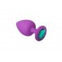 Анальная пробка, Purple Silicone Emerald, S 280578 CRYSTAL