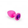 Анальная пробка, Pink Silicone Amethyst, M 280768 CRYSTAL