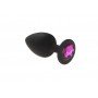Анальная пробка, Black Silicone Amethyst, L 280231 CRYSTAL