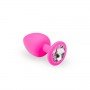 Анальная пробка, Pink Silicone Diamond, M 280751 CRYSTAL