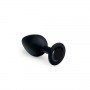 Анальная пробка, Black Silicone, Black Diamond, M 281244 CRYSTAL