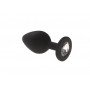 Анальная пробка, Black Silicone Diamond, M 280234 CRYSTAL